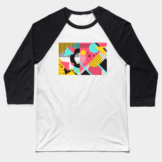 New Wave 80s Design Baseball T-Shirt by machmigo